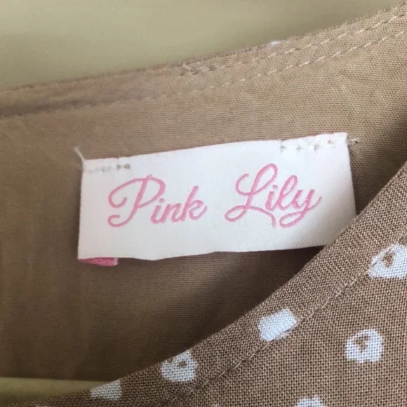 Cute Speckled Neutral Pink Lily Minidress - Picture 3 of 3